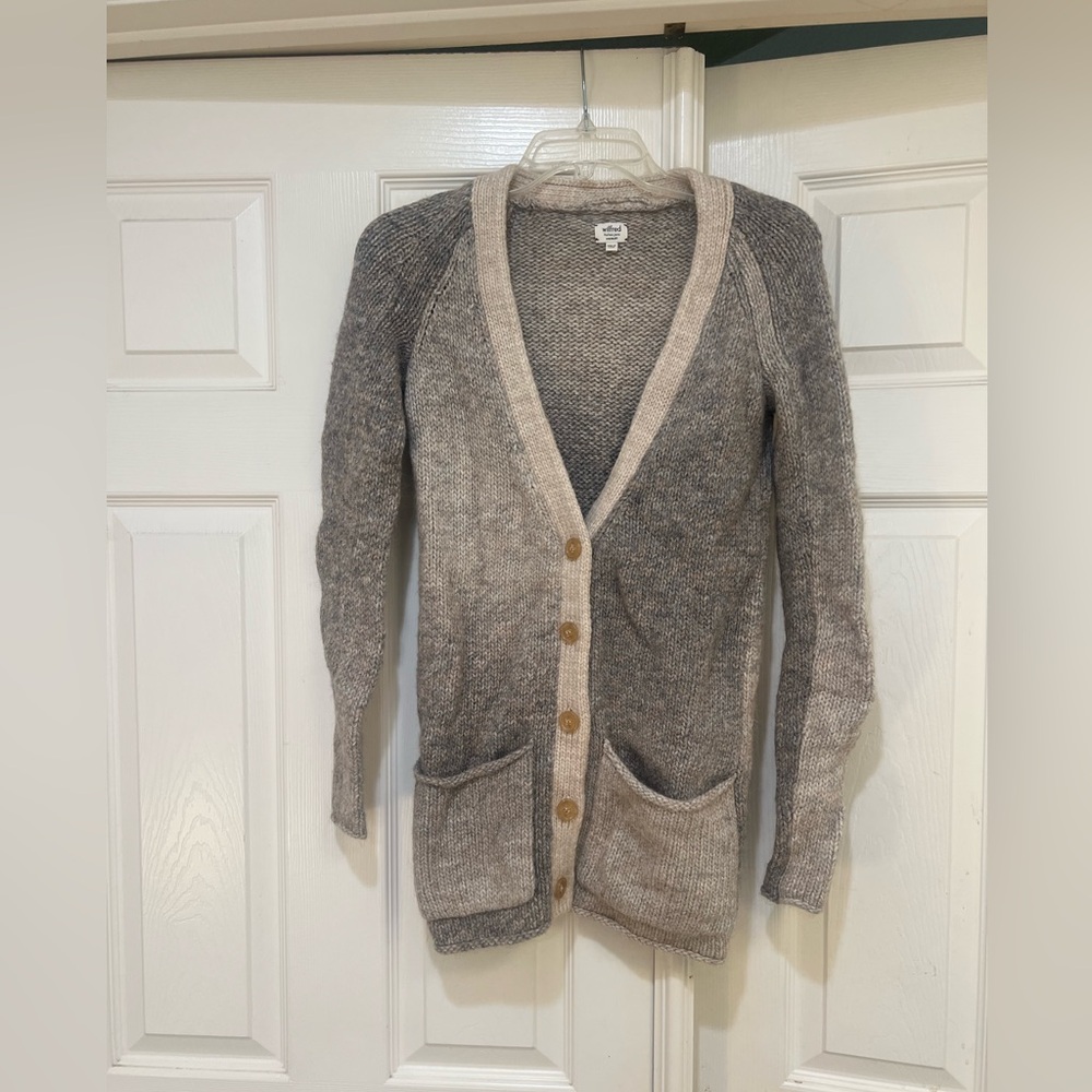 ARITZIA WILFRED Wool Alpaca Italian Yarn Ombre Cardigan Sweater Women‎ XXSmall
